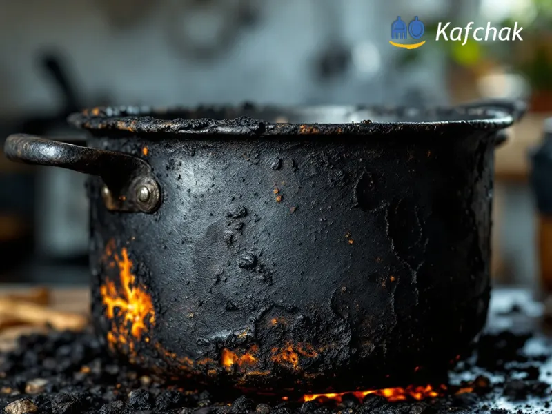 قابلمه چدنی سوخته