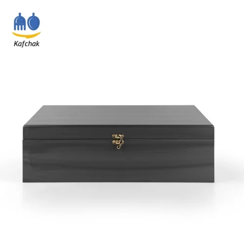کیف قاشق چنگال کفچک - مدل چوبی خاکستری بسته