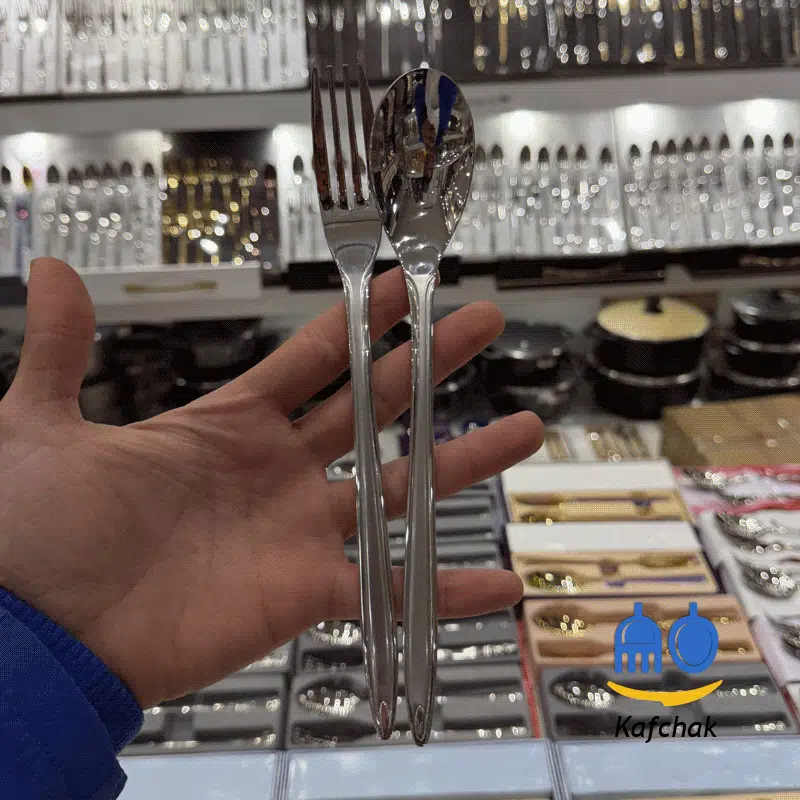 spoon-fork-romanzo-matte-rita-1 قاشق چنگال برند رومانزو - مدل ریتا - استیل مات - تصویر 1