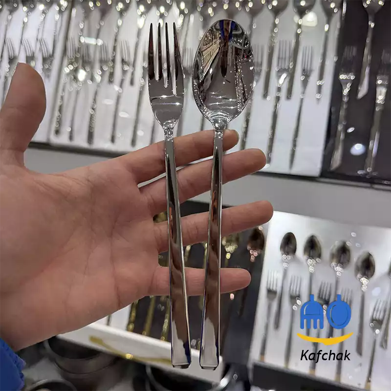 unique-bavaria-shiny-steel-1 قاشق چنگال برند یونیک - مدل باواریا - استیل براق - تصویر 1