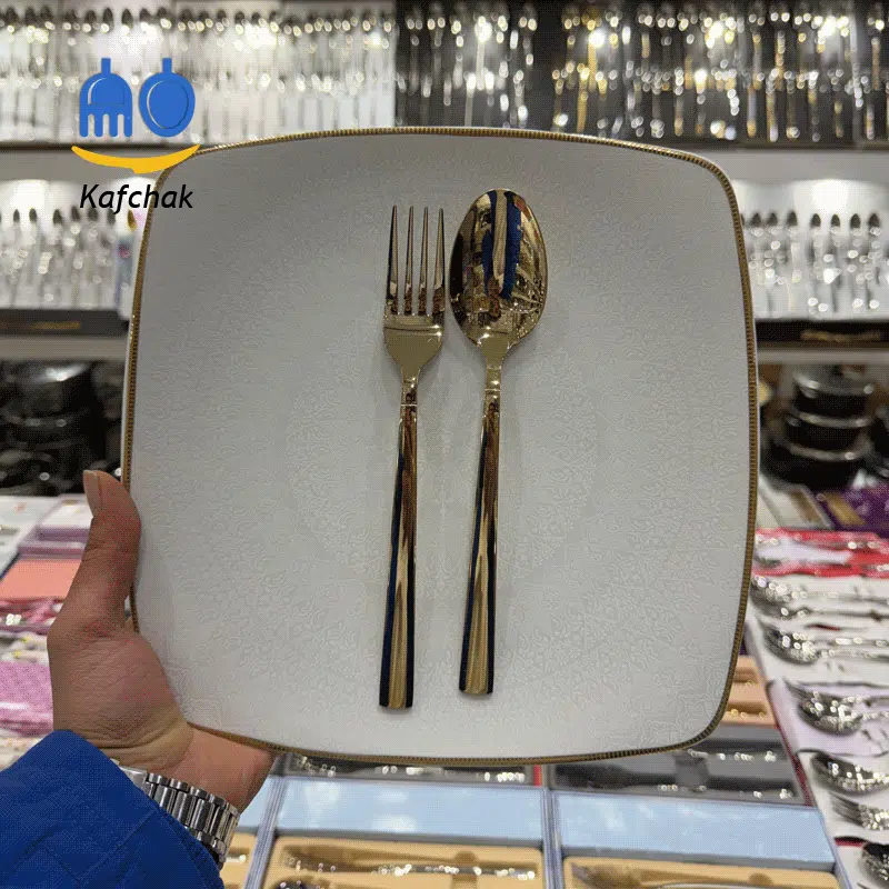 unique-chicago-champagne-1 قاشق چنگال برند یونیک - مدل شیکاگو شامپاینی - استیل براق - تصویر 1